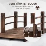 Trädgårdsbro Träbro Dammbro Dekorativ Bro med Räcken upp till 180 Kg Mörkbrunt Granträ 152,5 X 67 X 48 Cm
