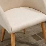 Matsalsstolar 2-pack Prisvärd Beige Tyg för Kök och Matsal i Skandinavisk Design med Ben i Trä Hållbar Modell Upp till 150 kg