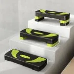 Aerobic Stepper Stegbräda Höjdjusterbar Grön av Plast för Fitness och Hemmaträning Motionscykel med 3 Nivåer 10-20 cm