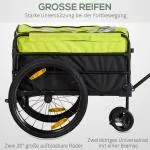 Lastvagn Cykelvagn Gul av Oxford Tyg och Metall för Cykelturer 2-i-1 Vagn med Broms och Förvaringsväska 40 kg 130 x 64 x 103 cm
