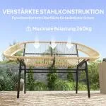 Trädgårdsbänk Parkbänk 2-Sits Khaki av Polyrotting för Balkong och Terrass Väderbeständig Bänk med Ryggstöd 126 x 72 x 83 cm