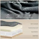 Massagestol med Uppresningshjälp Grå Linnetyg för Vardagsrum Ergonomisk Relaxfåtölj med Vibration och Lutning Bekväm Vilostol