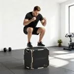 Plyobox Trä Justerbar Svart Plywood för Crossfit och Hoppträning Träningslåda med Handtag och Rundade Hörn Robust och Säker Konstruktion