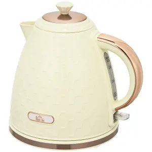 Vattenkokare 2200 W med Utsiktsfönster, Filter och Snabbkokning, Beige