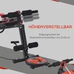 Sit Up Bench Justerbar Magtränare Träningsbänk Vadderad upp till 120 Kg för Effektiv Magträning Röd Svart 166 X 53 X 52-60 Cm
