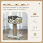Klösträd Kattträd Litet Jutegrå av Sisal och Plysch för Katter upp till 4 kg Skrapstolpe med Lekboll 49 cm
