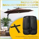 Fyllbar Parasollfot 100 kg, Tungt Paraplystativ för Fribärande Parasoll, Stabil Hållare med Korsfot, Svart, 80 x 60 x 20 cm