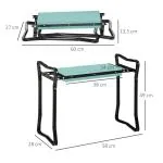 Knäpall Stabil Mörkgrön Stål för Trädgårdsarbete med Mjukt Skum och Hopfällbar Design för Avlastning Upp till 150 kg 58 x 28 x 49 cm