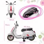 Elmotorcykel Barnmotorcykel Vit av Plast och Metall för Barn 3-6 År 6V Fordon med Träningshjul och MP3 3 km/h