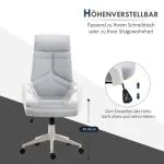Kontorsstol Ergonomisk Grå Vit Nät för Skrivbord och Kontor med Justerbar Höjd och Hjul för Arbetsplats och Hem