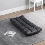 Golvstol Golvfåtölj Grå av Metall och Skum för Avkoppling 3-i-1 Fällbart Ryggstöd med 13 Lägen Sittdyna Bekväm 55 x 71 x 53,5 cm