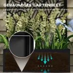 Blomlåda Väggmonterad Planter med Spaljé Svart av Metall för Trädgård och Balkong Upphöjd Bäddkruka för Klätterväxter 61 x 23 x 113 cm