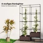 Odlingslåda med Spaljé Stor Svart Plast för Utomhusbruk och Trädgård Blomlåda med Klätterstöd och Dränering Väderbeständig 100 × 50 × 174 cm