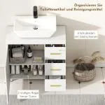 Badrumsunderdel med 3-våningsdesign i MDF och Spånskiva, Vit