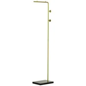 Klädställ Klädhängare Guld Svart av Metall och Marmor för Hall Lyxig Hängare med Krokar 35 x 25 x 170 cm