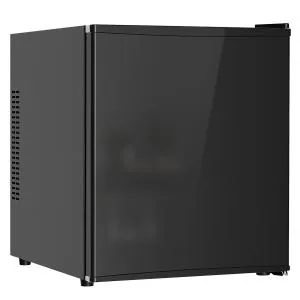 Minikylskåp Tyst Svart Metall för Kontor och Sovrum Justerbar Termostat 46 Burkar Kompakt Design 44 Liter 43x51x51,3 cm