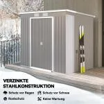 Redskapsbod med Ventilationsfönster och Skjutdörrar för Förvaring Hållbar och Stabil Ljusgrå Galvaniserat Stål 213 x 130 x 172 cm