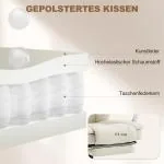 Kontorsstol med Fotstöd Beige Tyg för Hemmakontor Skrivbordsstol med Liggläge och Hög Rygg Bekväm och Ergonomisk 64x73x120 cm