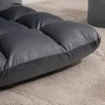 Golvstol Golvfåtölj Grå av Metall och Skum för Avkoppling 3-i-1 Fällbart Ryggstöd med 13 Lägen Sittdyna Bekväm 55 x 71 x 53,5 cm