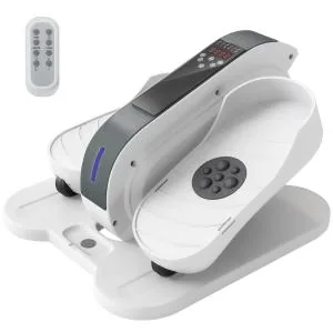 Crosstrainer Mini Elliptisk Tränare Svart av Plast och Metall för Hem och Kontor Bentränare under Bordet med LCD Skärm