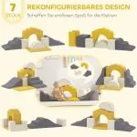 Klätterklossar 7-delat Set för Baby och Småbarn i Mjukt Material för Inomhuslek Hållbar och Säker Flerfärgad Tyg och Skumgummi
