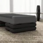 Aerobic Stepper Stegbräda Höjdjusterbar Grå av Plast för Hemmagym och Fitness Halkfri Träningsbräda 10,5-20,5 cm
