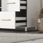 Badrumsunderdel med 3-våningsdesign i MDF och Spånskiva, Vit