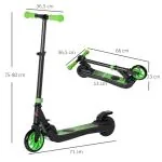Elsparkcykel med 120 W Motor och 6 km Räckvidd för Barn från 6 År Hållbar och Säker Grön och Vit Plast och Metall max 8 km/h