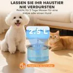 Kattfontän 2.5 L och Vattenfontän för Katter med Tyst Pump och Aktivt Kolfilter Hållbar och Säker Vit Plast 19.4 x 19.4 x 18.7 cm