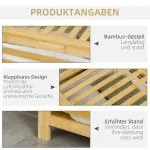 Tvättkorg Tvättkista Natur av Bambu och Tyg för Sovrum och Badrum med Lock och Avtagbar Tvättpåse Rymlig 50 x 36 x 60 cm