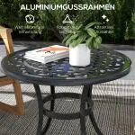 Sidobord Trädgårdsbord Svart av Aluminium för Terrass och Trädgård Kvadratiskt Bord Tål Väder och Vind Lastkapacitet 50 kg 60 x 60 cm